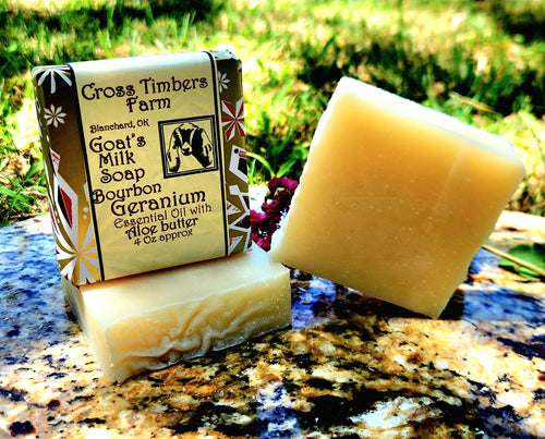 Bourbon Geranium Essential Oil Goats Milk Soap 4oz