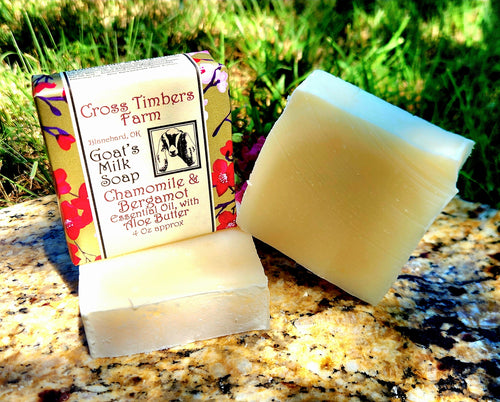 Chamomile & Bergamot Essential Oil Goats Milk Soap 4oz