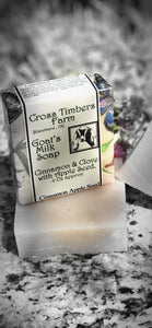 Cinnamon and Clove Oil with Flax and Apple Seed Meal Goats Milk Soap 4oz