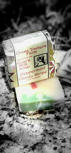 Peppermint Candy Stripe Goats Milk Soap 4oz