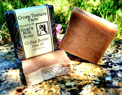 Coffee Butter, Olive Oil, Goats Milk Soap 4oz