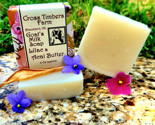 Lilac and Acai Butter Goats Milk Soap 4oz