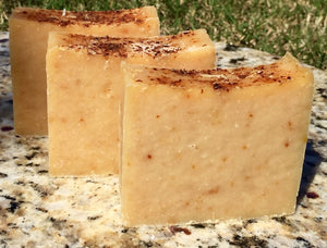 Cinnamon and Clove Oil with Flax and Apple Seed Meal Goats Milk Soap 4oz