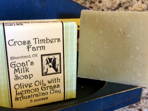Olive Oil with Lemon Grass Essential Oil and Australian Clay Goats Milk Soap 4oz