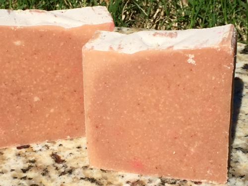 Rose Oil and Rosehips with Red Moroccan Clay Goats Milk Soap 4oz